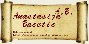 Anastasija Bacetić vizit kartica